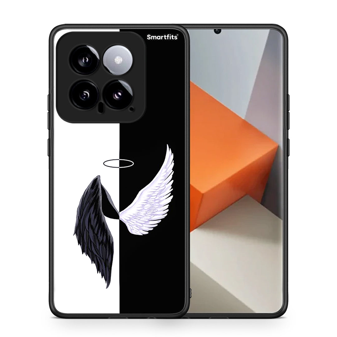 Θήκη Xiaomi 14 5G Angels Demons από τη Smartfits με σχέδιο στο πίσω μέρος και μαύρο περίβλημα | Xiaomi 14 5G Angels Demons case with colorful back and black bezels
