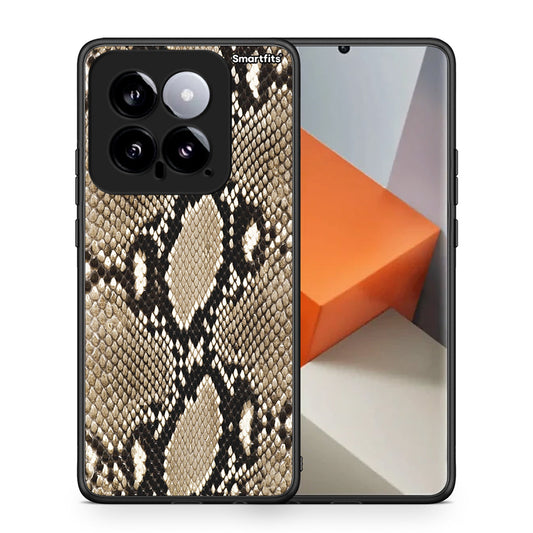 Θήκη Xiaomi 14 5G Fashion Snake Animal από τη Smartfits με σχέδιο στο πίσω μέρος και μαύρο περίβλημα | Xiaomi 14 5G Fashion Snake Animal case with colorful back and black bezels