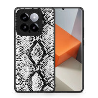 Thumbnail for Θήκη Xiaomi 14 5G White Snake Animal από τη Smartfits με σχέδιο στο πίσω μέρος και μαύρο περίβλημα | Xiaomi 14 5G White Snake Animal case with colorful back and black bezels