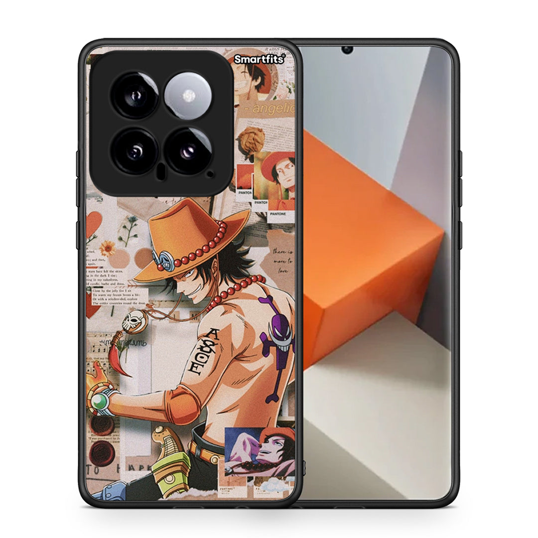 Θήκη Xiaomi 14 5G Anime Collage από τη Smartfits με σχέδιο στο πίσω μέρος και μαύρο περίβλημα | Xiaomi 14 5G Anime Collage case with colorful back and black bezels