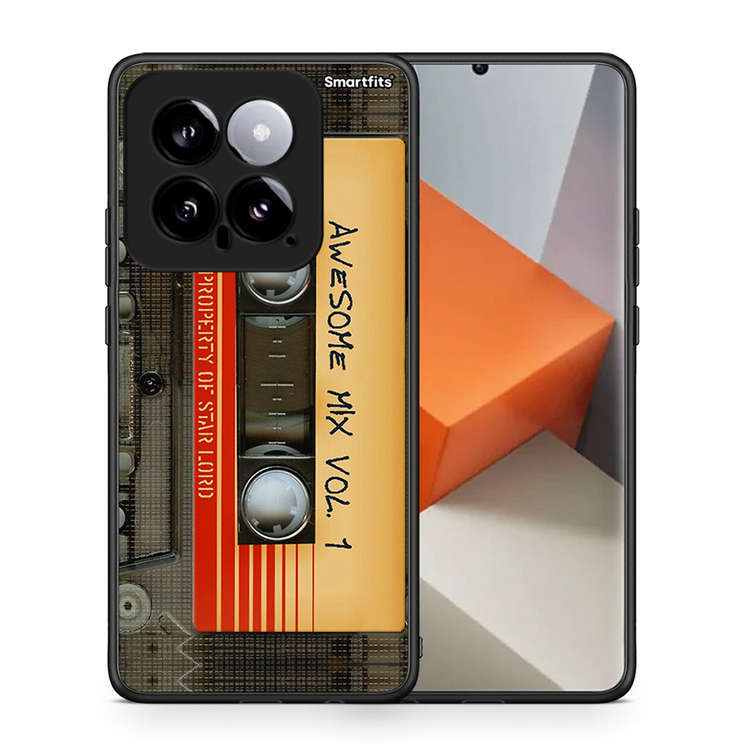 Θήκη Xiaomi 14 5G Awesome Mix από τη Smartfits με σχέδιο στο πίσω μέρος και μαύρο περίβλημα | Xiaomi 14 5G Awesome Mix case with colorful back and black bezels