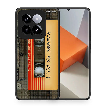 Θήκη Xiaomi 14 5G Awesome Mix από τη Smartfits με σχέδιο στο πίσω μέρος και μαύρο περίβλημα | Xiaomi 14 5G Awesome Mix case with colorful back and black bezels