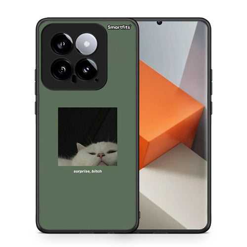 Θήκη Xiaomi 14 5G Bitch Surprise από τη Smartfits με σχέδιο στο πίσω μέρος και μαύρο περίβλημα | Xiaomi 14 5G Bitch Surprise case with colorful back and black bezels