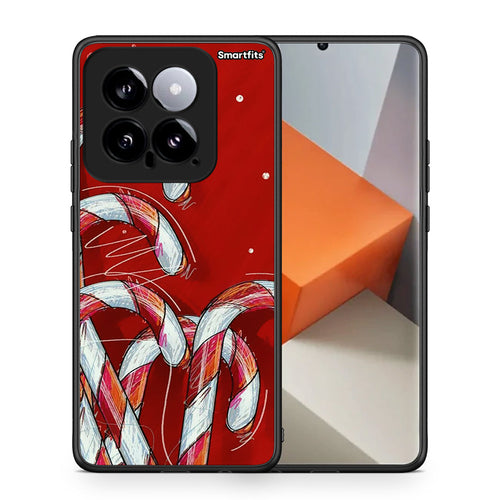 Θήκη Xiaomi 14 5G Candy Cane από τη Smartfits με σχέδιο στο πίσω μέρος και μαύρο περίβλημα | Xiaomi 14 5G Candy Cane case with colorful back and black bezels