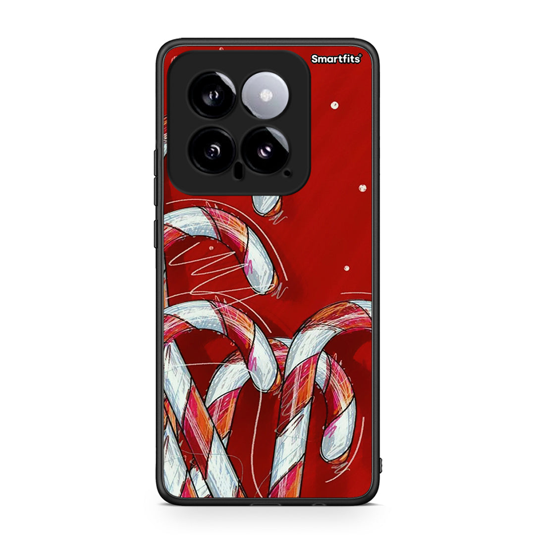 Xiaomi 14 5G Candy Cane θήκη από τη Smartfits με σχέδιο στο πίσω μέρος και μαύρο περίβλημα | Smartphone case with colorful back and black bezels by Smartfits