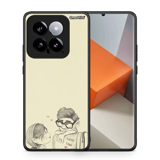 Θήκη Xiaomi 14 5G Carl And Ellie από τη Smartfits με σχέδιο στο πίσω μέρος και μαύρο περίβλημα | Xiaomi 14 5G Carl And Ellie case with colorful back and black bezels