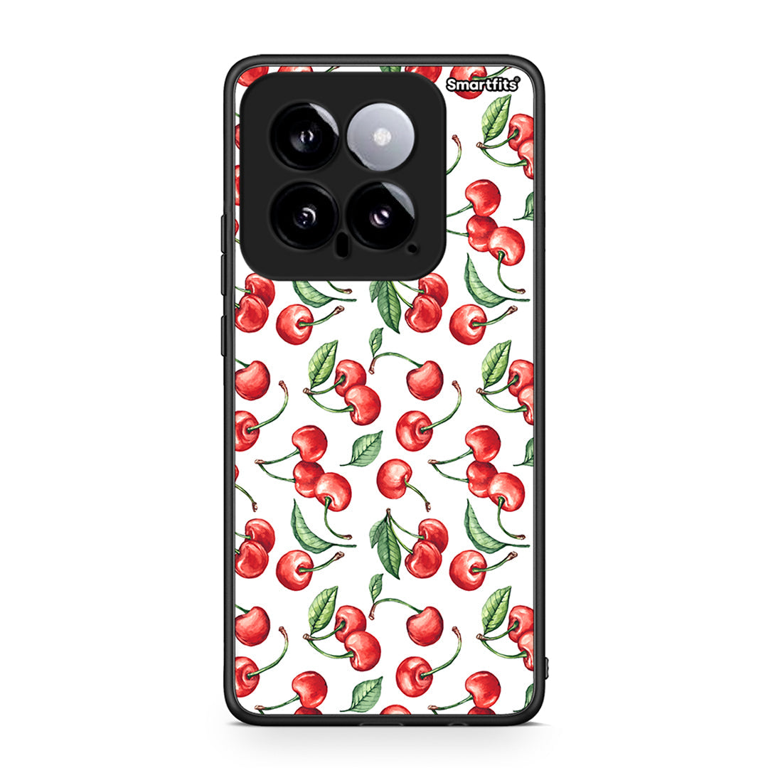 Xiaomi 14 5G Cherry Summer θήκη από τη Smartfits με σχέδιο στο πίσω μέρος και μαύρο περίβλημα | Smartphone case with colorful back and black bezels by Smartfits