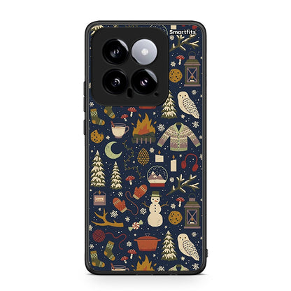 Xiaomi 14 5G Christmas Elements θήκη από τη Smartfits με σχέδιο στο πίσω μέρος και μαύρο περίβλημα | Smartphone case with colorful back and black bezels by Smartfits