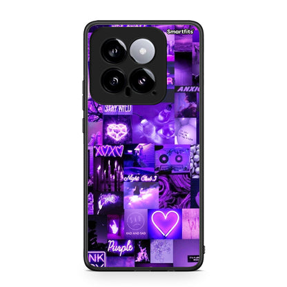 Xiaomi 14 5G Collage Stay Wild Θήκη Αγίου Βαλεντίνου από τη Smartfits με σχέδιο στο πίσω μέρος και μαύρο περίβλημα | Smartphone case with colorful back and black bezels by Smartfits