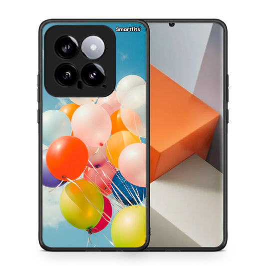 Θήκη Xiaomi 14 5G Colorful Balloons από τη Smartfits με σχέδιο στο πίσω μέρος και μαύρο περίβλημα | Xiaomi 14 5G Colorful Balloons case with colorful back and black bezels