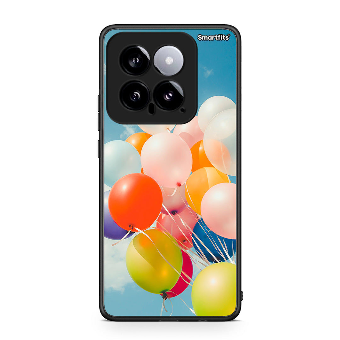 Xiaomi 14 5G Colorful Balloons θήκη από τη Smartfits με σχέδιο στο πίσω μέρος και μαύρο περίβλημα | Smartphone case with colorful back and black bezels by Smartfits