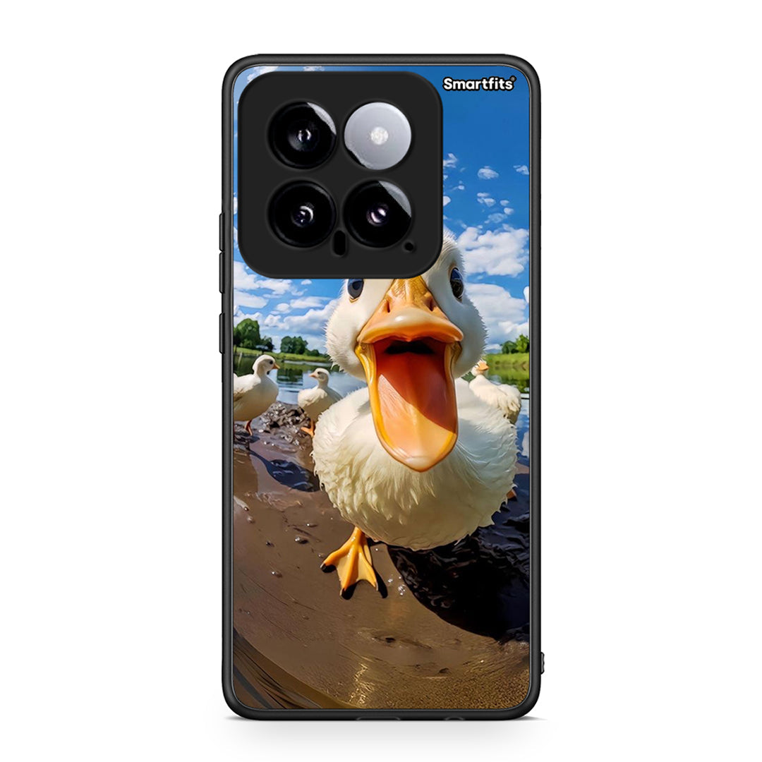 Xiaomi 14 5G Duck Face θήκη από τη Smartfits με σχέδιο στο πίσω μέρος και μαύρο περίβλημα | Smartphone case with colorful back and black bezels by Smartfits