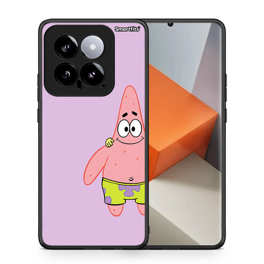 Θήκη Xiaomi 14 5G Friends Patrick από τη Smartfits με σχέδιο στο πίσω μέρος και μαύρο περίβλημα | Xiaomi 14 5G Friends Patrick case with colorful back and black bezels