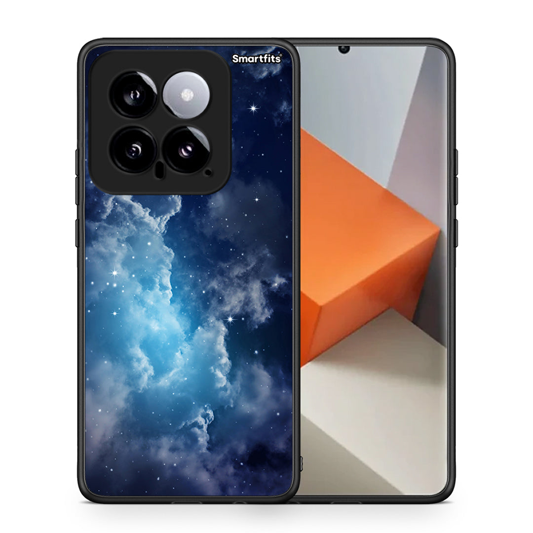 Θήκη Xiaomi 14 5G Blue Sky Galaxy από τη Smartfits με σχέδιο στο πίσω μέρος και μαύρο περίβλημα | Xiaomi 14 5G Blue Sky Galaxy case with colorful back and black bezels