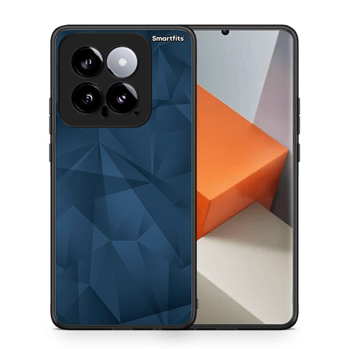 Θήκη Xiaomi 14 5G Blue Abstract Geometric από τη Smartfits με σχέδιο στο πίσω μέρος και μαύρο περίβλημα | Xiaomi 14 5G Blue Abstract Geometric case with colorful back and black bezels