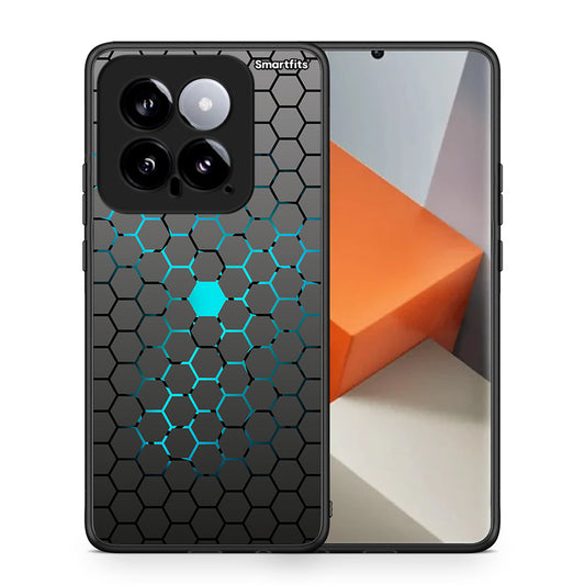 Θήκη Xiaomi 14 5G Hexagonal Geometric από τη Smartfits με σχέδιο στο πίσω μέρος και μαύρο περίβλημα | Xiaomi 14 5G Hexagonal Geometric case with colorful back and black bezels