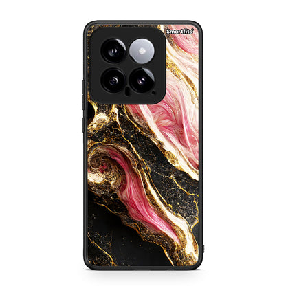 Xiaomi 14 5G Glamorous Pink Marble θήκη από τη Smartfits με σχέδιο στο πίσω μέρος και μαύρο περίβλημα | Smartphone case with colorful back and black bezels by Smartfits