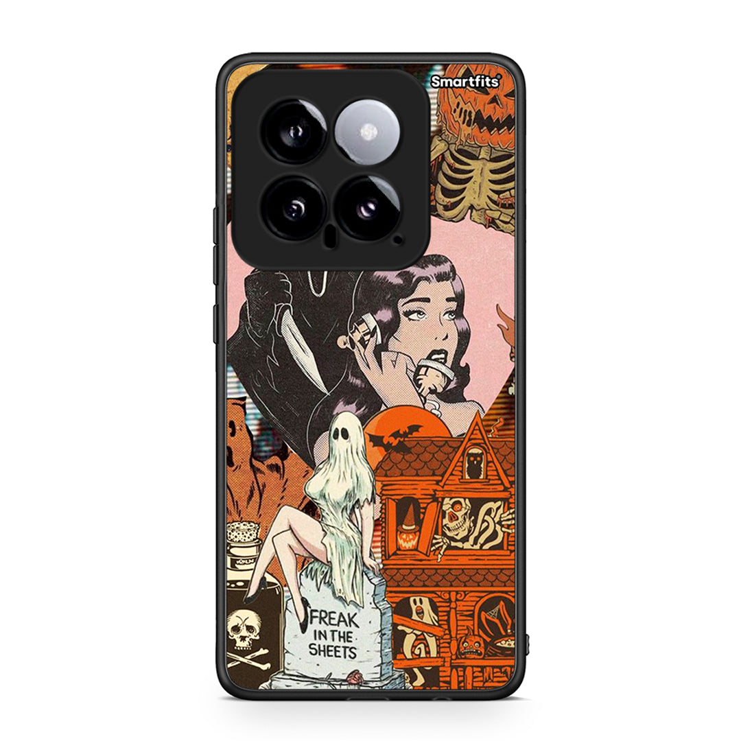 Xiaomi 14 5G Halloween Collage Θήκη από τη Smartfits με σχέδιο στο πίσω μέρος και μαύρο περίβλημα | Smartphone case with colorful back and black bezels by Smartfits