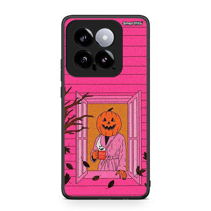 Xiaomi 14 5G Halloween Pumpkin Lady Θήκη από τη Smartfits με σχέδιο στο πίσω μέρος και μαύρο περίβλημα | Smartphone case with colorful back and black bezels by Smartfits