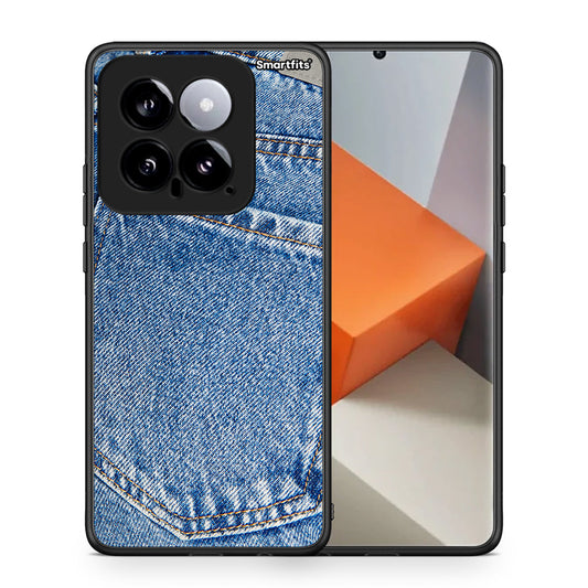 Θήκη Xiaomi 14 5G Jeans Pocket από τη Smartfits με σχέδιο στο πίσω μέρος και μαύρο περίβλημα | Xiaomi 14 5G Jeans Pocket case with colorful back and black bezels