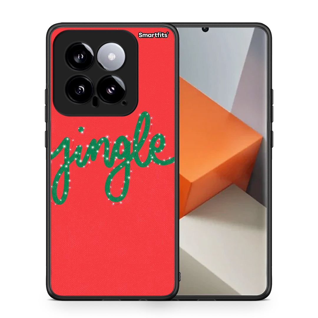 Θήκη Xiaomi 14 5G Jingle Xmas από τη Smartfits με σχέδιο στο πίσω μέρος και μαύρο περίβλημα | Xiaomi 14 5G Jingle Xmas case with colorful back and black bezels