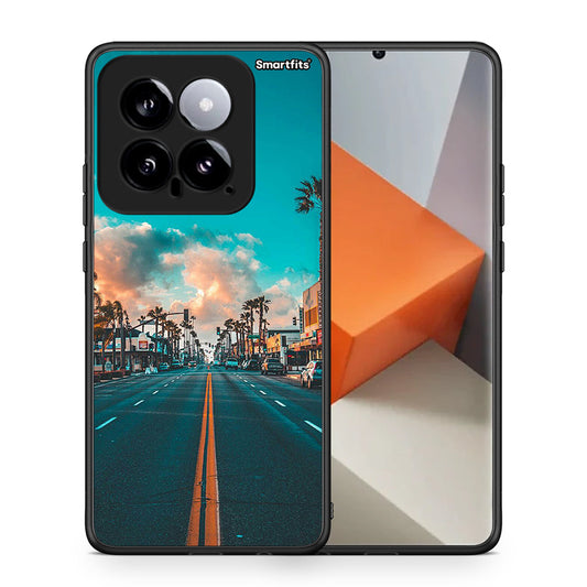 Θήκη Xiaomi 14 5G City Landscape από τη Smartfits με σχέδιο στο πίσω μέρος και μαύρο περίβλημα | Xiaomi 14 5G City Landscape case with colorful back and black bezels