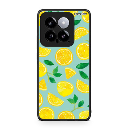 Xiaomi 14 5G Lemons θήκη από τη Smartfits με σχέδιο στο πίσω μέρος και μαύρο περίβλημα | Smartphone case with colorful back and black bezels by Smartfits