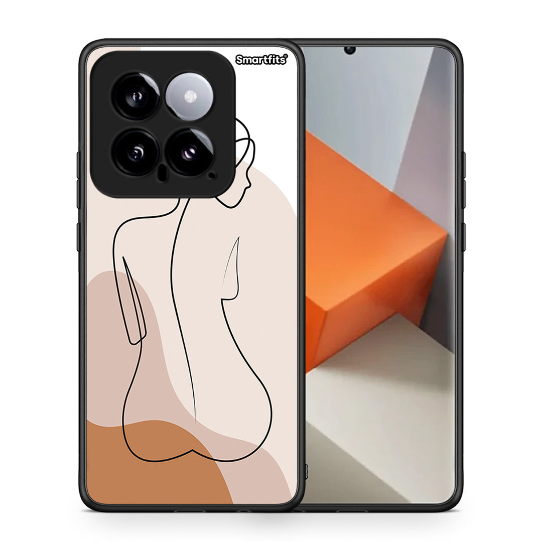 Θήκη Xiaomi 14 5G LineArt Woman από τη Smartfits με σχέδιο στο πίσω μέρος και μαύρο περίβλημα | Xiaomi 14 5G LineArt Woman case with colorful back and black bezels