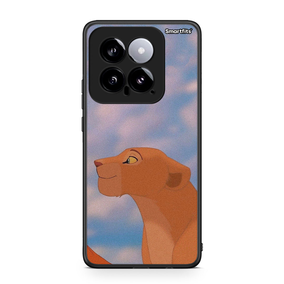 Xiaomi 14 5G Lion Love 2 Θήκη Αγίου Βαλεντίνου από τη Smartfits με σχέδιο στο πίσω μέρος και μαύρο περίβλημα | Smartphone case with colorful back and black bezels by Smartfits