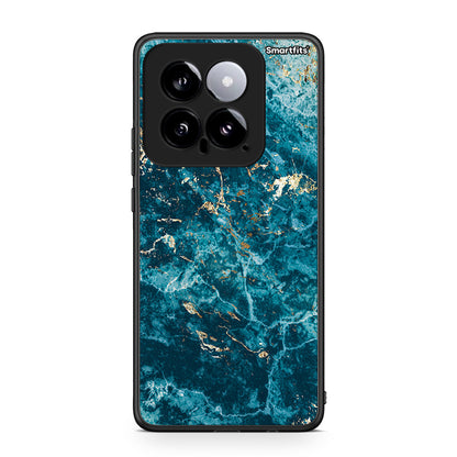 Xiaomi 14 5G Marble Blue θήκη από τη Smartfits με σχέδιο στο πίσω μέρος και μαύρο περίβλημα | Smartphone case with colorful back and black bezels by Smartfits