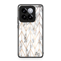 Thumbnail for 44 - Xiaomi 14 5G Gold Geometric Marble case, cover, bumper