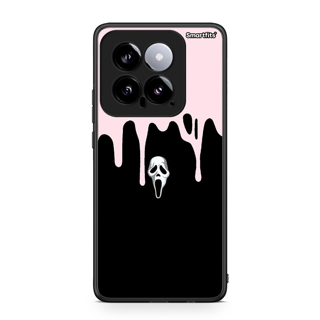 Xiaomi 14 5G Melting Halloween Mask Θήκη από τη Smartfits με σχέδιο στο πίσω μέρος και μαύρο περίβλημα | Smartphone case with colorful back and black bezels by Smartfits