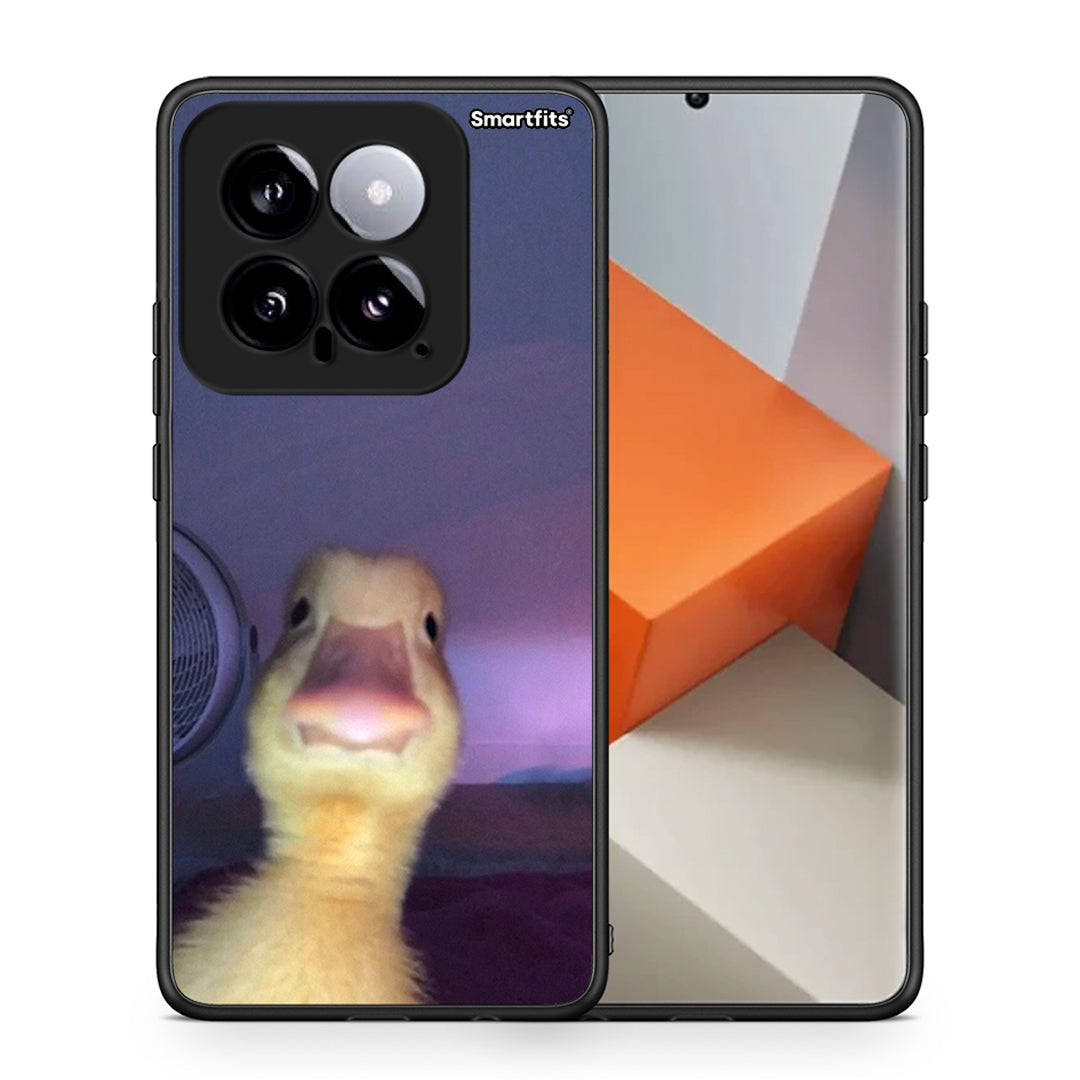 Θήκη Xiaomi 14 5G Meme Duck από τη Smartfits με σχέδιο στο πίσω μέρος και μαύρο περίβλημα | Xiaomi 14 5G Meme Duck case with colorful back and black bezels