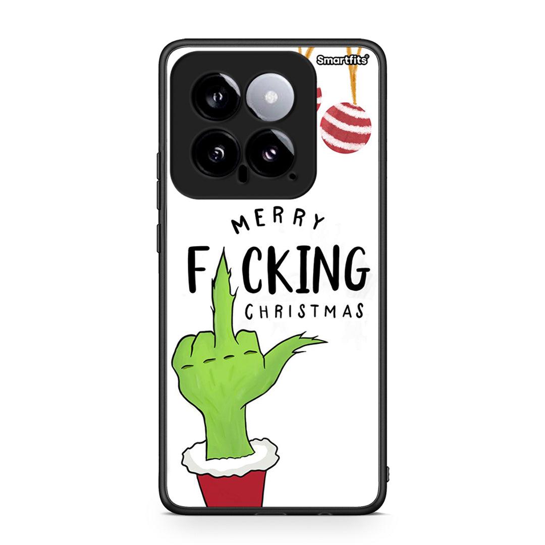 Xiaomi 14 5G Merry F Xmas θήκη από τη Smartfits με σχέδιο στο πίσω μέρος και μαύρο περίβλημα | Smartphone case with colorful back and black bezels by Smartfits