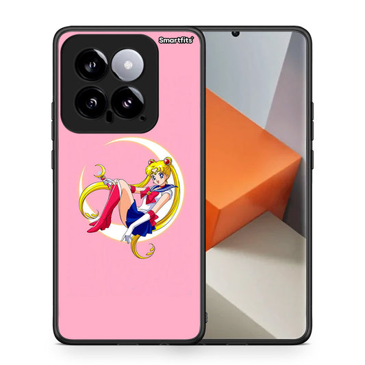 Θήκη Xiaomi 14 5G Moon Girl από τη Smartfits με σχέδιο στο πίσω μέρος και μαύρο περίβλημα | Xiaomi 14 5G Moon Girl case with colorful back and black bezels