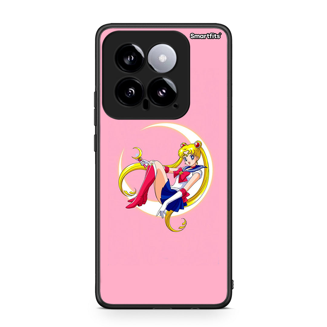 Xiaomi 14 5G Moon Girl θήκη από τη Smartfits με σχέδιο στο πίσω μέρος και μαύρο περίβλημα | Smartphone case with colorful back and black bezels by Smartfits