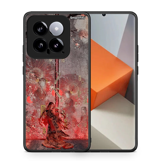 Θήκη Xiaomi 14 5G Nezuko Kamado από τη Smartfits με σχέδιο στο πίσω μέρος και μαύρο περίβλημα | Xiaomi 14 5G Nezuko Kamado case with colorful back and black bezels