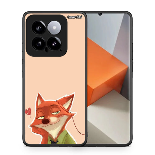 Θήκη Xiaomi 14 5G Nick Wilde And Judy Hopps Love 1 από τη Smartfits με σχέδιο στο πίσω μέρος και μαύρο περίβλημα | Xiaomi 14 5G Nick Wilde And Judy Hopps Love 1 case with colorful back and black bezels