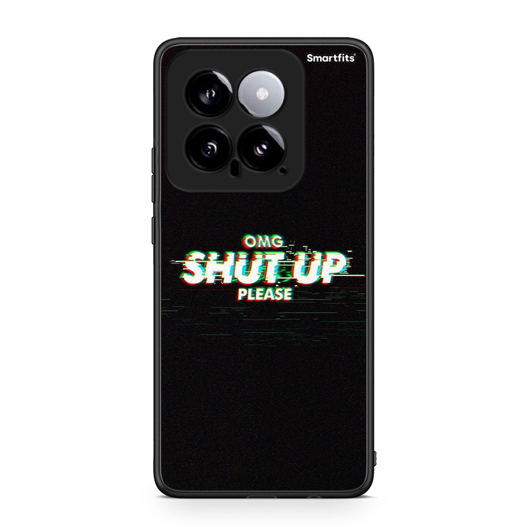 Xiaomi 14 5G OMG ShutUp θήκη από τη Smartfits με σχέδιο στο πίσω μέρος και μαύρο περίβλημα | Smartphone case with colorful back and black bezels by Smartfits