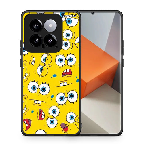 Θήκη Xiaomi 14 5G Sponge PopArt από τη Smartfits με σχέδιο στο πίσω μέρος και μαύρο περίβλημα | Xiaomi 14 5G Sponge PopArt case with colorful back and black bezels