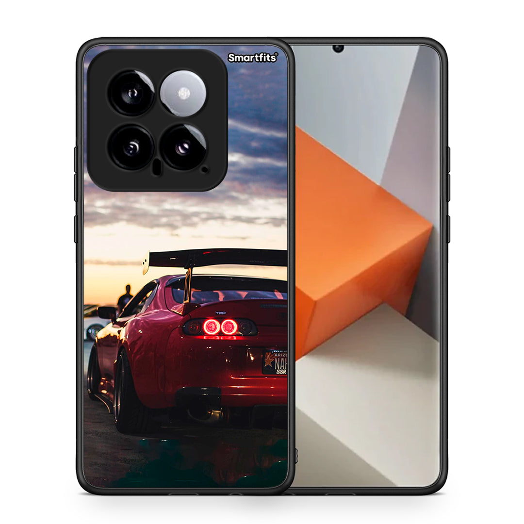 Θήκη Xiaomi 14 5G Racing Supra από τη Smartfits με σχέδιο στο πίσω μέρος και μαύρο περίβλημα | Xiaomi 14 5G Racing Supra case with colorful back and black bezels