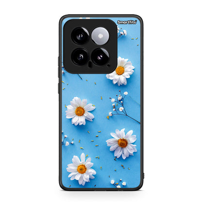 Xiaomi 14 5G Real Daisies θήκη από τη Smartfits με σχέδιο στο πίσω μέρος και μαύρο περίβλημα | Smartphone case with colorful back and black bezels by Smartfits