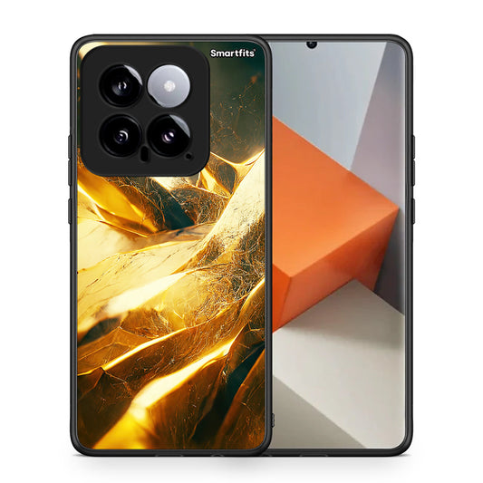 Θήκη Xiaomi 14 5G Real Gold από τη Smartfits με σχέδιο στο πίσω μέρος και μαύρο περίβλημα | Xiaomi 14 5G Real Gold case with colorful back and black bezels