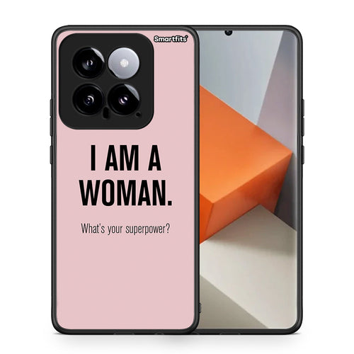 Θήκη Xiaomi 14 5G Superpower Woman από τη Smartfits με σχέδιο στο πίσω μέρος και μαύρο περίβλημα | Xiaomi 14 5G Superpower Woman case with colorful back and black bezels