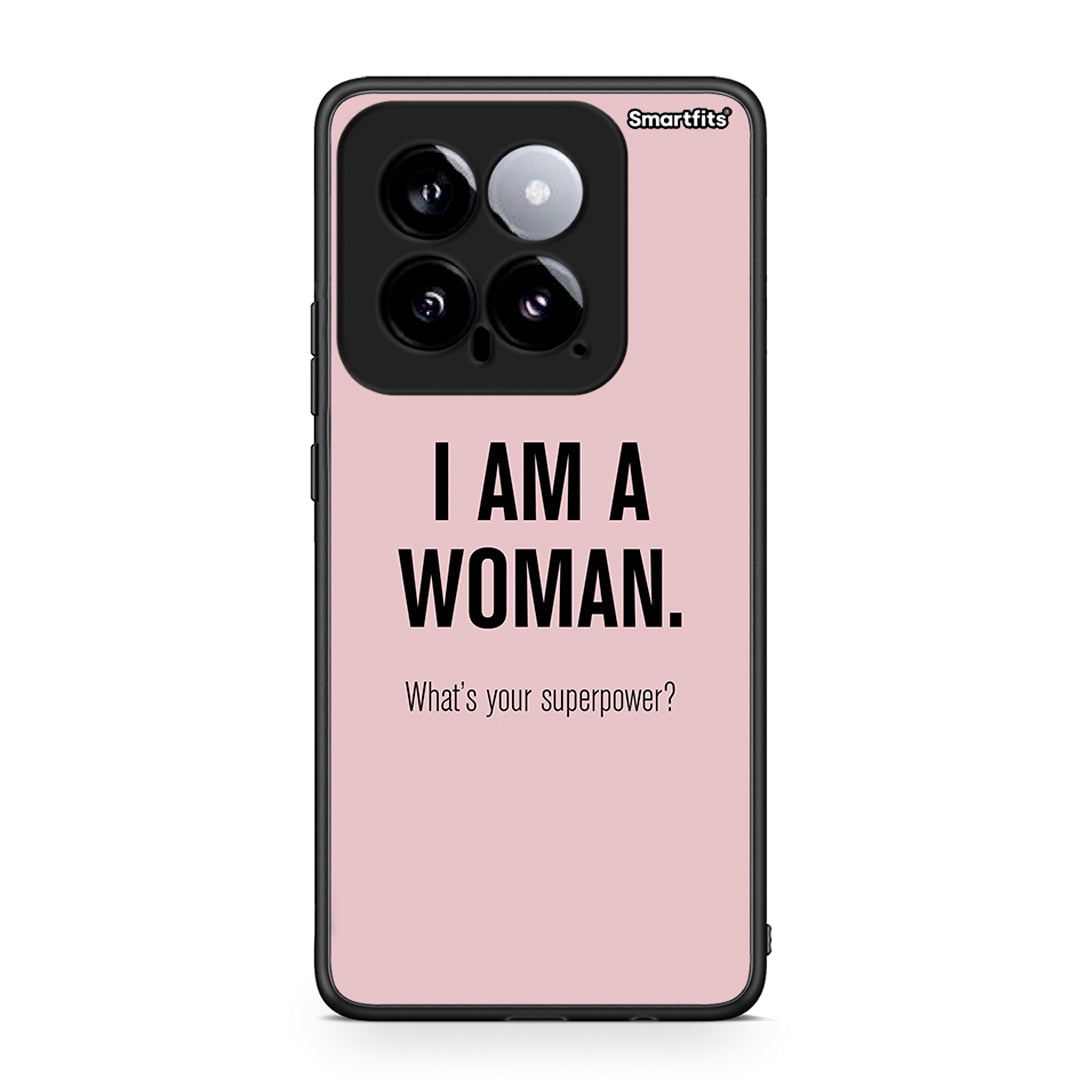 Xiaomi 14 5G Superpower Woman θήκη από τη Smartfits με σχέδιο στο πίσω μέρος και μαύρο περίβλημα | Smartphone case with colorful back and black bezels by Smartfits