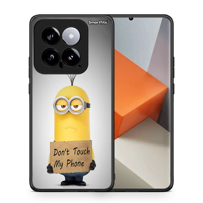 Θήκη Xiaomi 14 5G Minion Text από τη Smartfits με σχέδιο στο πίσω μέρος και μαύρο περίβλημα | Xiaomi 14 5G Minion Text case with colorful back and black bezels