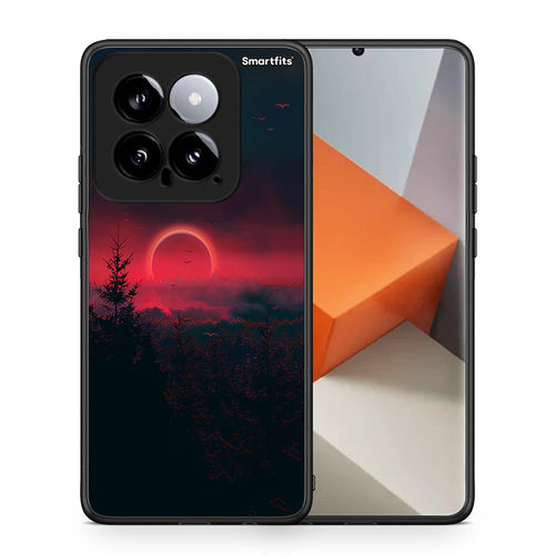 Θήκη Xiaomi 14 5G Sunset Tropic από τη Smartfits με σχέδιο στο πίσω μέρος και μαύρο περίβλημα | Xiaomi 14 5G Sunset Tropic case with colorful back and black bezels