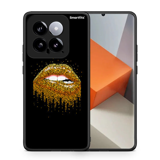Θήκη Xiaomi 14 5G Golden Valentine από τη Smartfits με σχέδιο στο πίσω μέρος και μαύρο περίβλημα | Xiaomi 14 5G Golden Valentine case with colorful back and black bezels