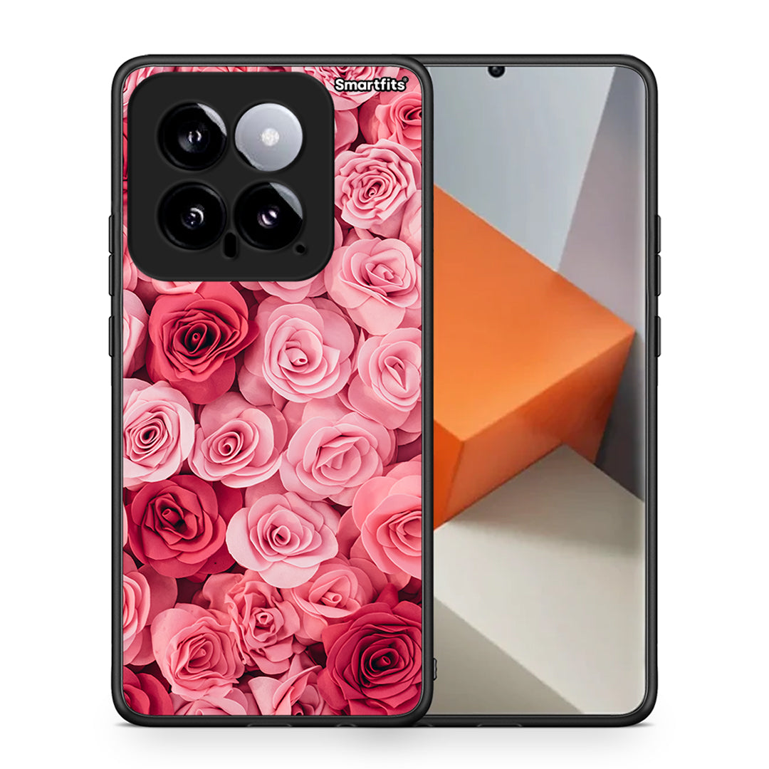 Θήκη Xiaomi 14 5G RoseGarden Valentine από τη Smartfits με σχέδιο στο πίσω μέρος και μαύρο περίβλημα | Xiaomi 14 5G RoseGarden Valentine case with colorful back and black bezels