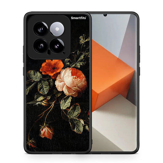 Θήκη Xiaomi 14 5G Vintage Roses από τη Smartfits με σχέδιο στο πίσω μέρος και μαύρο περίβλημα | Xiaomi 14 5G Vintage Roses case with colorful back and black bezels